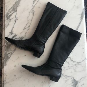 J.Crew low heel black riding boots